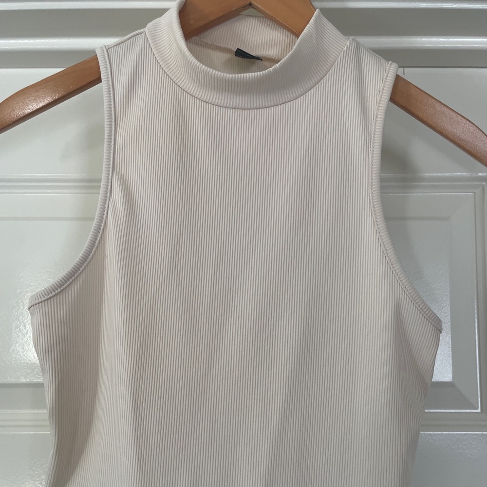 (SHEIN) mock neck crop ribbed tank